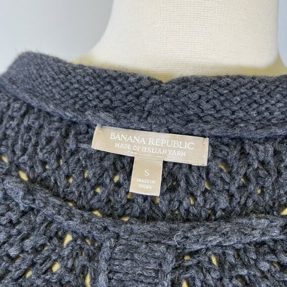 Banana Republic Textured Cocoon Long Wool Blend Cardigan Grey Small - Picture 11 of 13